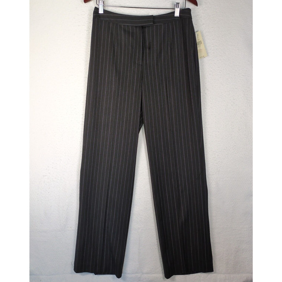 NWT Valerie‎ Stevens black dress pants w/ blue & gray stripes, stretch. Size 6 - Picture 1 of 12